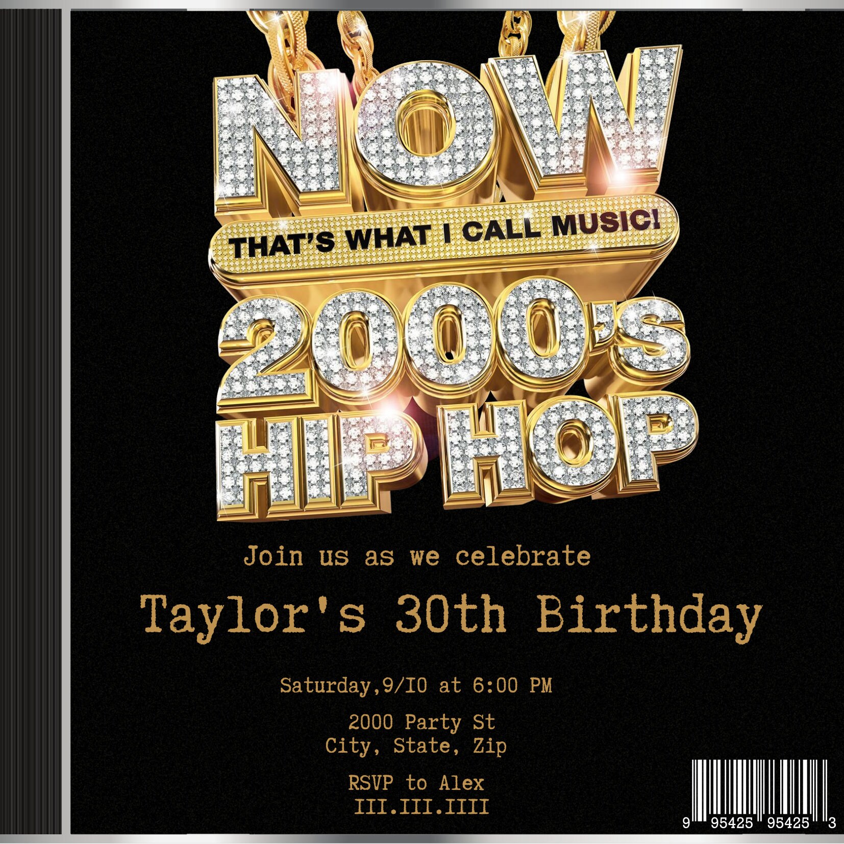 Digital Now CD Birthday Invitation - 2000s Theme - Now CD