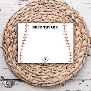 Digitale personalisierte Grußkarten - Personalisierte Dankeskarten - Personalisierte Baseball-Notizkarten - Sportkarten - Bearbeitbare Vorlage