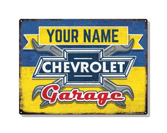 Chevy Retro Garage Custom Metal Sign