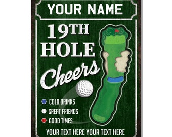 19th Hole Custom Metal Sign