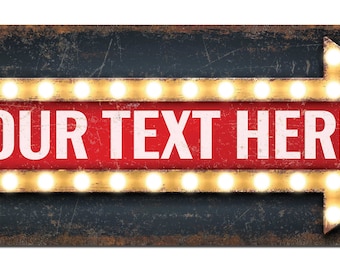 Marquee Arrow (Right) Custom Metal Sign