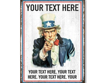 Uncle Sam Custom Metal Sign