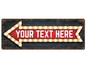 Marquee Arrow (Left) Custom Metal Sign