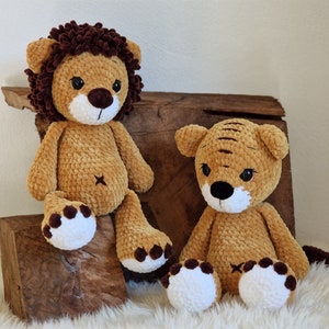 PDF instructions for the amigurumi lion Timba and the lioness Nala in German and English by NisliHaekeltiere/crochet pattern Lion image 1