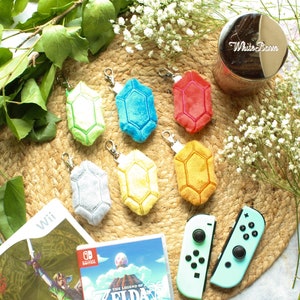 Legend of Zelda Rupee Plüsch Schlüsselanhänger | Handarbeit | Mehrere Farben | Nostalgische | Zocker Geschenk | Gamer Schlüsselanhänger | Hauch der Wildnis | 7,5cm x 5cm