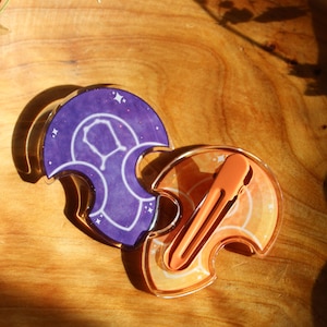 FFXIV Azem and Hades Acrylic Hair Clips | FF14 | Gamer Hair Accessories | Gamer Hair Clip | Soul Crystal | 2.5&quot; x 2&quot;