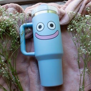 Dragon Quest Slime Face 40oz Stainless Steel Tumbler | Gamer Merch | Dragon Warrior | JRPG | Dragon Quest Merch | Dragon Quest Fan