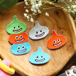 Dragon Quest Slime Iron-On Patch | Handmade | She-Slime | Metal Slime | Retro Game Merch | Dragon Warrior | Gamer Gifts | 2&quot; x 2&quot;