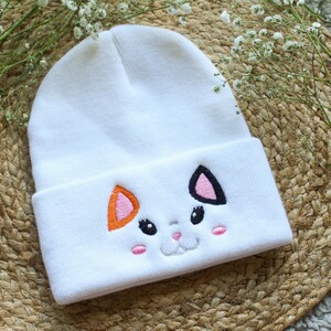 Final Fantasy XIV Fat Cat Beanie: Embroidered Knit Hat for FFXIV Fans and Gamers