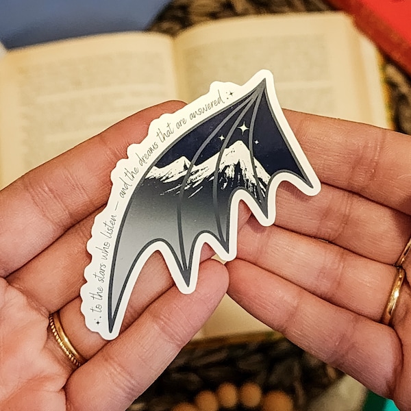 Bat Wing Sticker - ACOTAR Officially Licensed - Sarah J Maas/ Book Gift/ Kindle Sticker/ Laptop Sticker/ Fantasy/ to the stars who listen