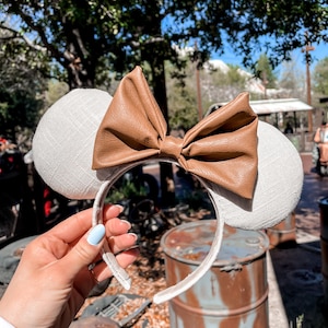 Neutral Leather Mouse Ears