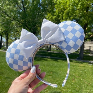 Retro Periwinkle Checkered Ears
