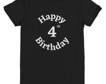 Birthday Shirt |  Birthday T-Shirt | 4Th Birthday | Party Outfit | Birthday Boy | 4th Birthday | Fourth Birthday | Happy 4th Birthday