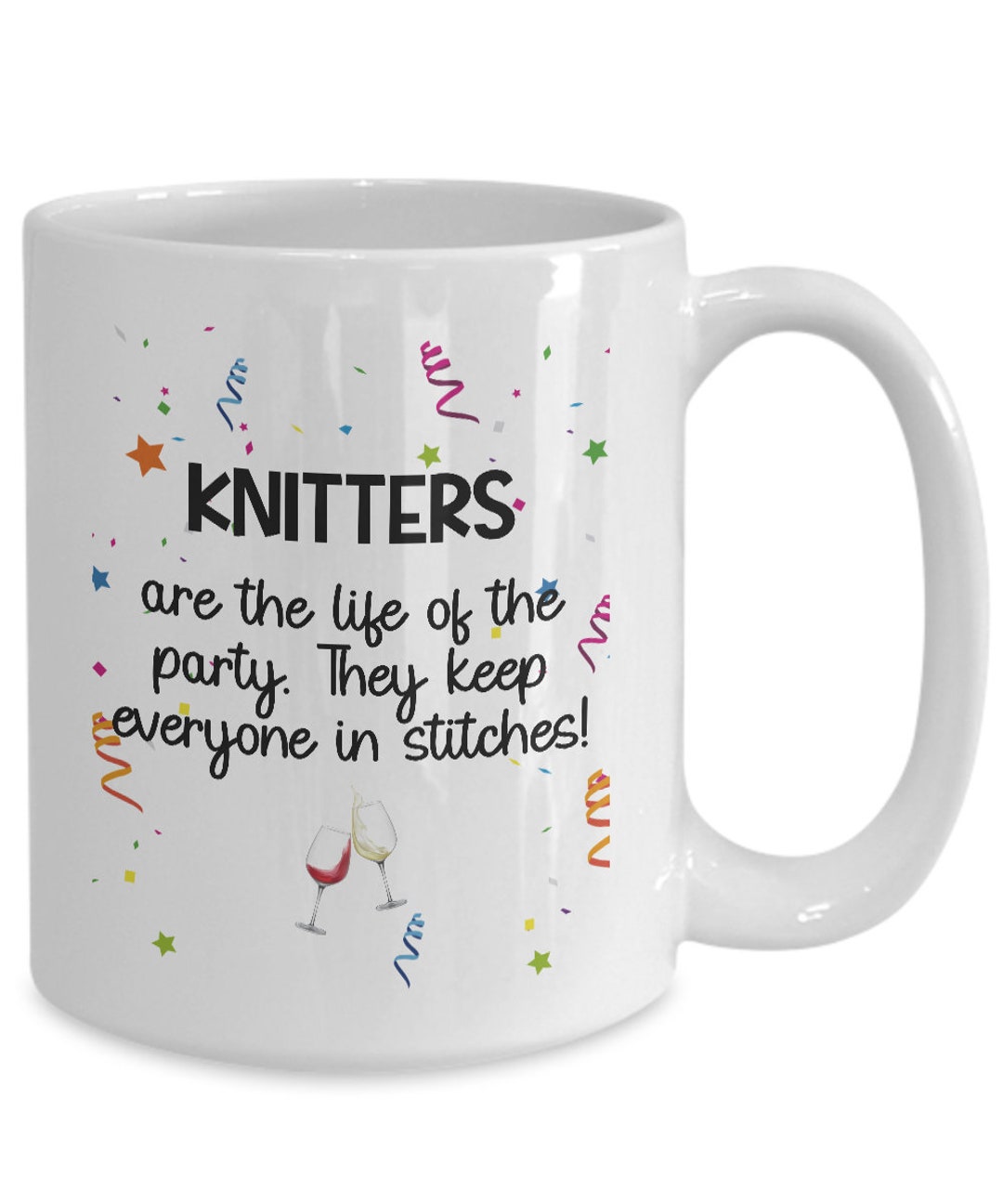 Funny Knitting Mug – "I Knit So I Don't Kill People" Ceramic Coffee Cup, 11 Oz, Gift For Knitters