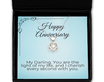 To My Wife Necklace | Wife Gift | Gift for Her | Engagement Gift | Anniversary Necklace | Anniversary Sterling Silver | Heart Knot Necklace