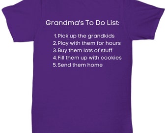 Mother'S Day T-Shirt | Grandma Shirt | To-Do List Grandma | Funny Schedule | Proud Grandma Shirt | Grandkids Shirt | Grandma T-Shirt Gift