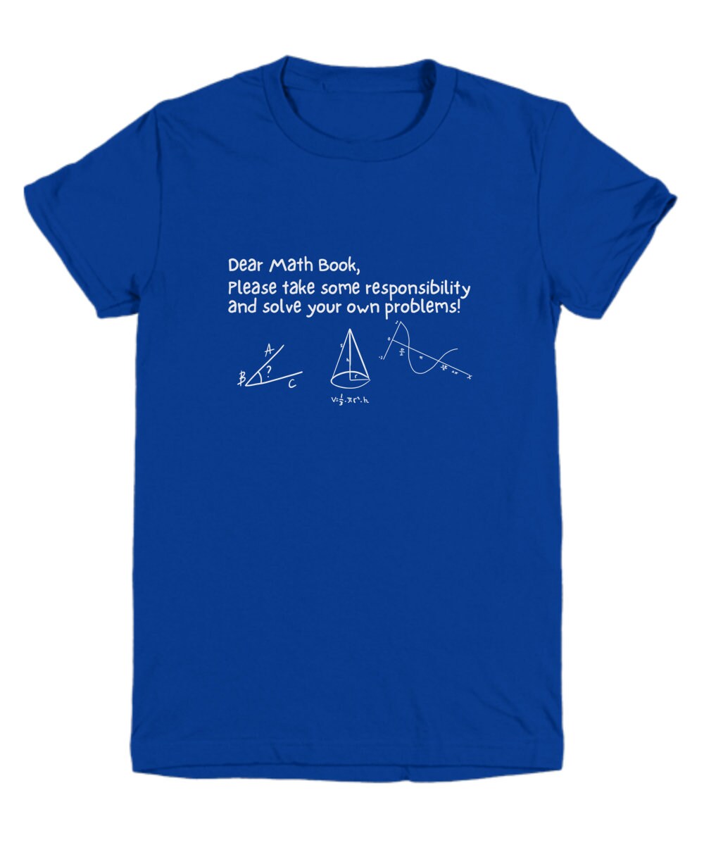 T-shirt Humoristique 'Dear Math' - Coton - Unisexe Adulte - Neuf Sans Étiquettes - Manches Courtes/Longues