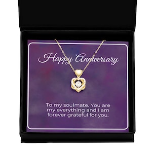 Anniversary Gift for Wife | Wife Gift from Husband | Wedding Gift | To My Wife Necklace | Sterling Silver Necklace | Gold Heart Knot