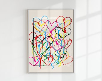 Downloadable print, street art, colourful graffiti art, living room wall decor