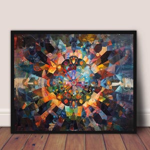 Printable &quot;Stargate Portal&quot; Wall Art Painting Magical Visionary Psychedelic Sacred Geometry Geometric Bohemian Drawing Digital Download
