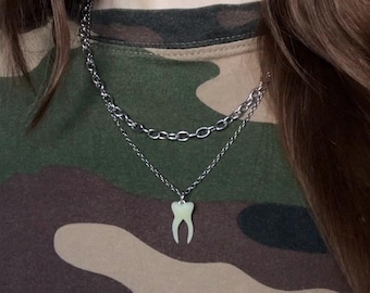Alternative Tooth Necklace Gothic Fashion Accessories
