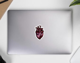 Anatomical Heart Sticker | Gothic Anatomy Art | Medical Illustration Decal | Bubble Free