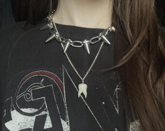 Homoyoyo Collana Con Dente Di Squalo, Ciondolo In Resina, Cordino Regolabile In Pelle, Gioiello Unisex