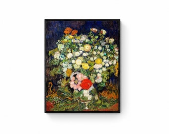 Bouquet di fiori in un vaso, Vincent Van Gogh, arte murale botanica