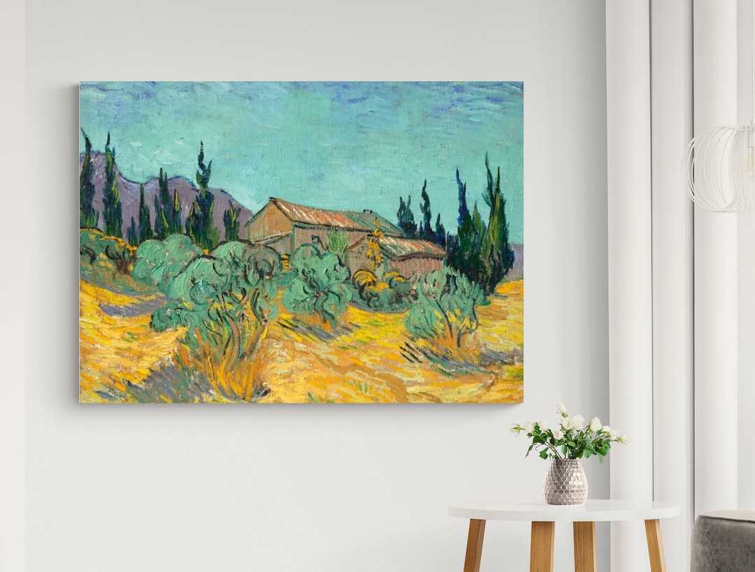 Toile de Vincent van gogh cabanes en bois parmi les oliviers Etsy France
