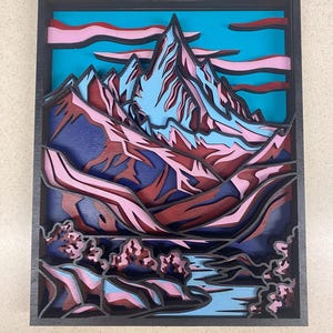 Layered Wooden Mountain Wall Decor