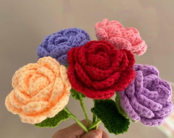 Handmade Crochet Rose | Everlasting Yarn Flower, Valentine's Gift