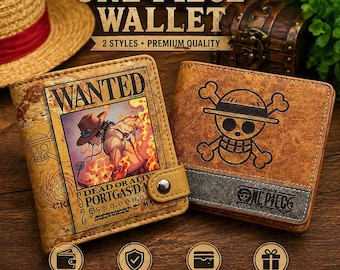One Piece Anime Wallet – Luffy Zoro Ace Inspired PU Card Holder