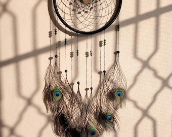 Feathers Of Serenity Handmade Dream Catcher Craft Wall Hanging Decor Nursery Bedroom Dreamcatcher Peacock Feathers Valentine Gift
