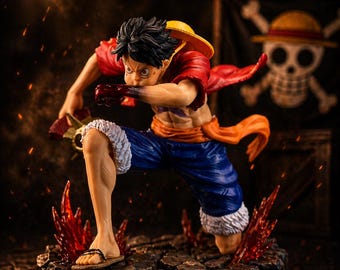 One Piece Luffy Action Figure – Kneeling Battle Pose Anime Model Toy Decoration