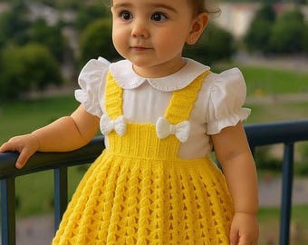 Handmade Crochet Baby Frock 2 Year Girl | Soft Yarn Toddler Dress | Custom Color