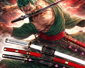 Roronoa Zoro Katana Prop Sword, One Piece Inspired Cosplay Accessory, 40 Inch Bamboo Blade