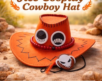 Portgas D Ace Inspired Cowboy Hat, Anime Cosplay Costume Accessory