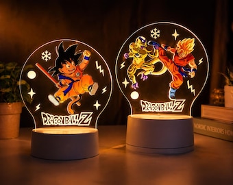 Dragon Ball Z Goku 3D LED Night Light, Anime Figure Desk Lamp, Cartoon Decor