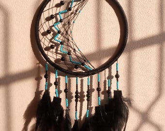 Turquoise Charm Dreamcatcher Wall Hanging | Boho Spiritual Protection Decor