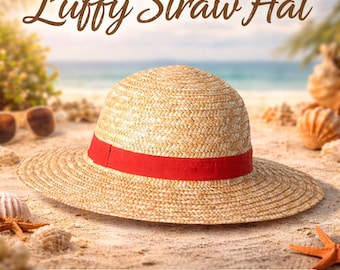 Luffy Straw Hat Cosplay, One Piece Anime Sun, Wheat Straw Role Play Accessory