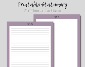 Printable Stationery, Printable Note Pages, Note Paper, Writing Pages, Letter, Lined Printable ...