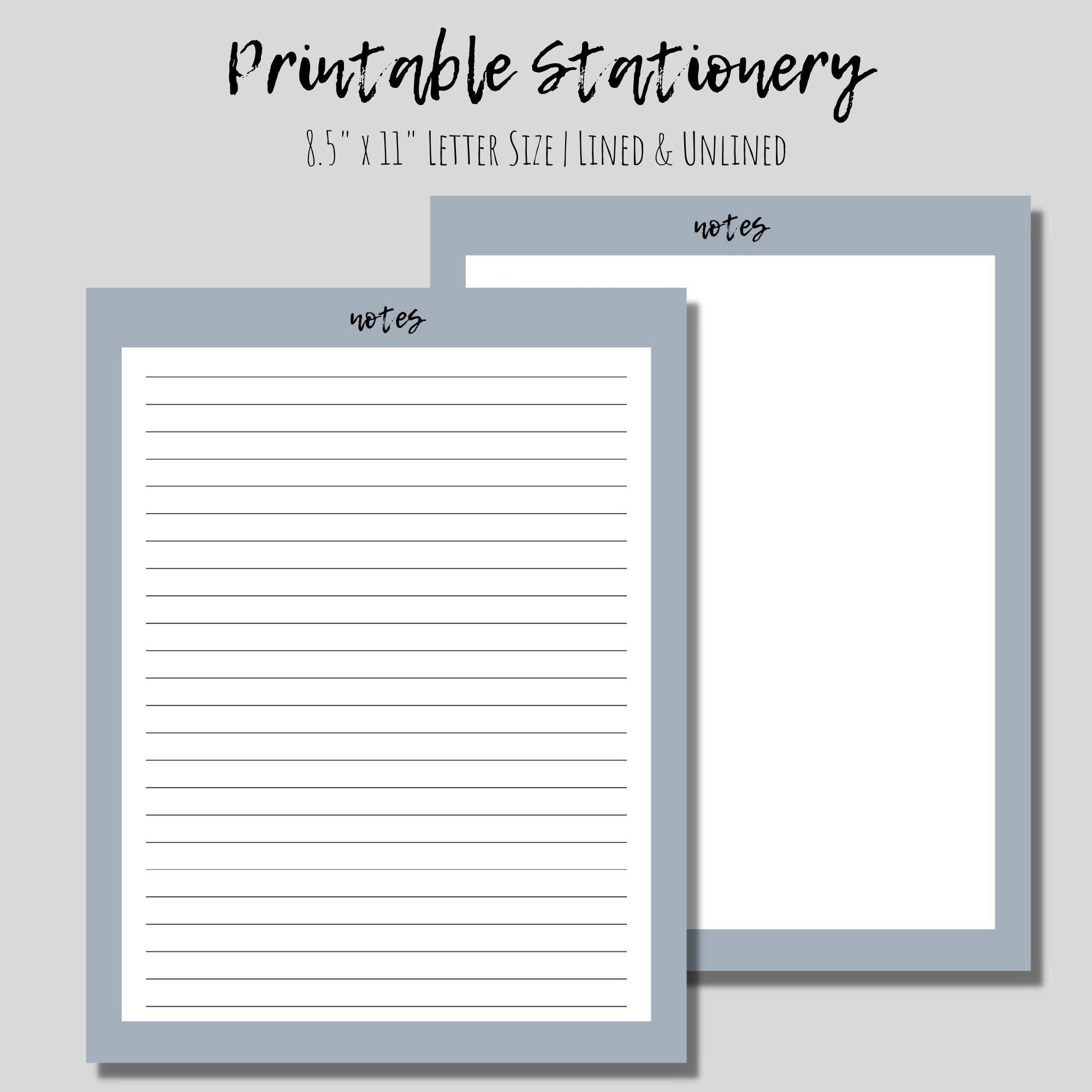 Printable Stationery, Printable Note Pages, Note Paper, Writing Pages ...