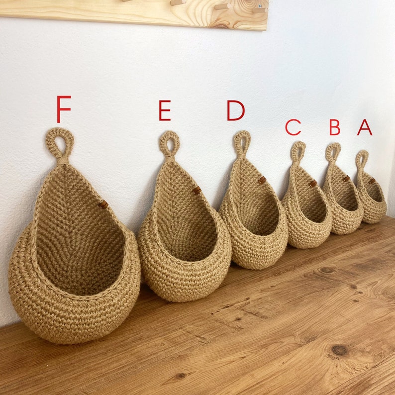 Jute Wall Hanging Storage Basket Jute Basket Rustic Baskets Etsy