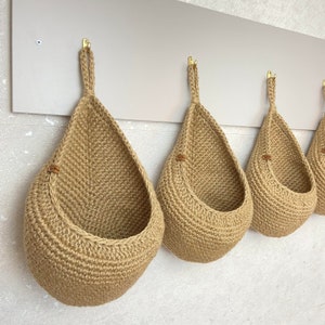 Jute Hanging Basket, Kitchen Storage Basket, Rustic Basket set, Kitchen Organizer, Vegetable and fruit storage. Farm house baskets