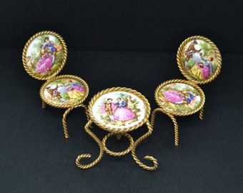 Vintage Antique Fragonard,set of two chairs and table,dollhouse furniture,old dollhouse, miniature chair, dolls Chair,