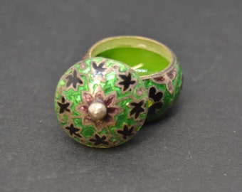 Cloisonne Trinket Silver Box, Collector's Gift,Cloisonne Trinket Silver Box,Collector's Gift,Silver box,trinket box,cloisonne box,925