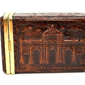 Portasigarette vintage, LinkedIn, carta in pelle goffrata, regalo per fumatori, oggetto da collezione, regalo per fumatori, oggetto da collezione, carta