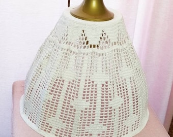 14 inches diametro,crochet lamp, pendant light Crochet pendant lamp, bedroom lighting, crochet lampshade, handmade