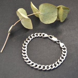 925 Silberarmband, Silberkette, Vintage-Armband,