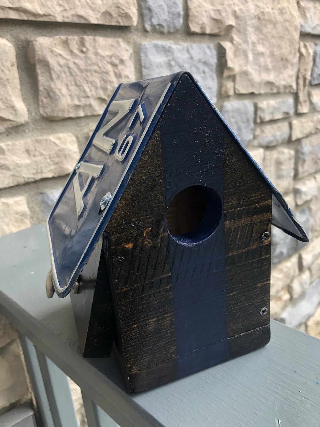 Vintage Ohio License Plate Bluebird Birdhouse Etsy